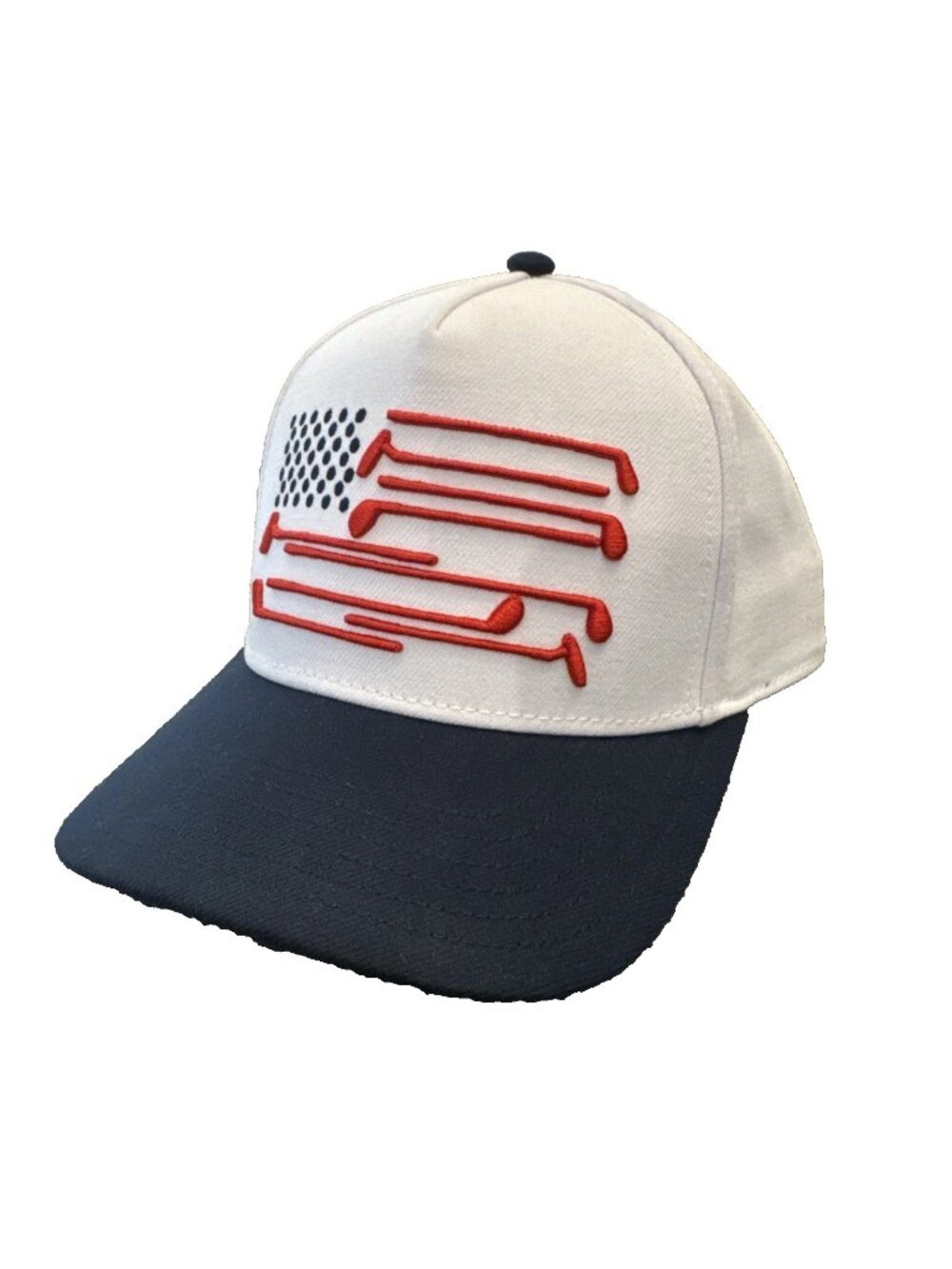 Barstool For the Boys Men's White American Flag Snapback Adjustable Hat Golf